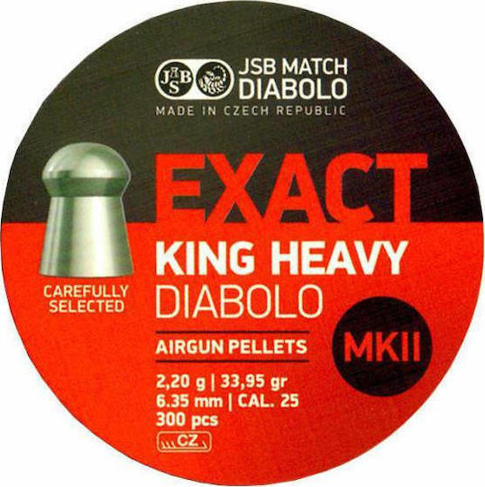 JSB Match Diabolo Exact King Heavy MKII Peleți Airsoft 6.35mm 300pcs 300 buc