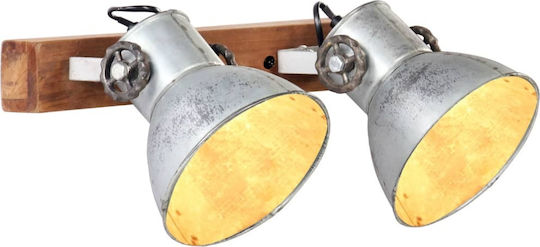 vidaXL Industrial Wall Lamp with E27 Silver Socket 45x25cm
