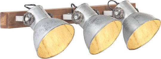vidaXL Industrial Wall Lamp with E27 Silver Fitting 65x25cm