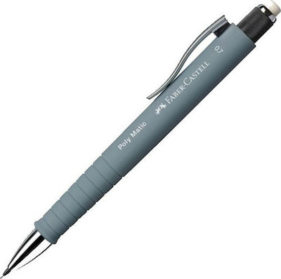 Faber-Castell Polymatic Mechanischer Bleistift zum Zeichnen 0.7mm mit Radiergummi Gray