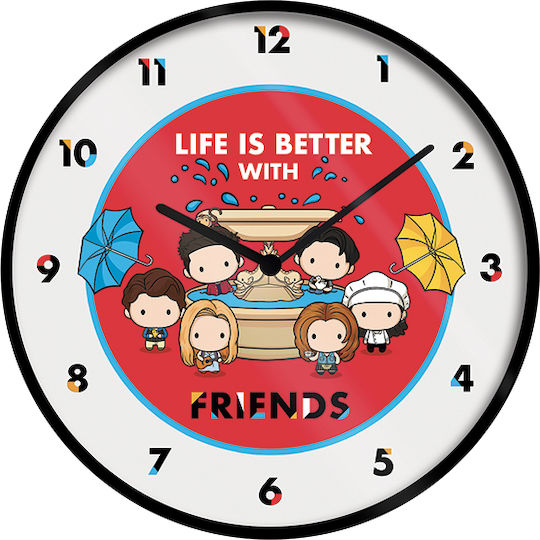 Pyramid International Life Is Better With Friends-Chibi Ceas de Perete Plastic Multicolor Ø25cm