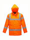 Ergo Parka Work Jacket Reflective Cold with Detachable Hood Orange