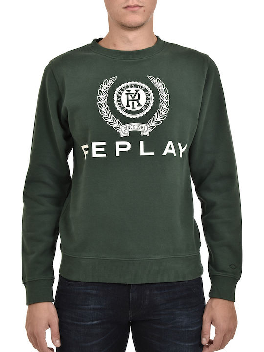 Replay Herren Sweatshirt mit Kapuze und Taschen Khaki M3232.000.22890CS-137