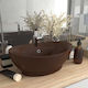 vidaXL Vessel Sink Ceramic 58.5x39x21cm Brown