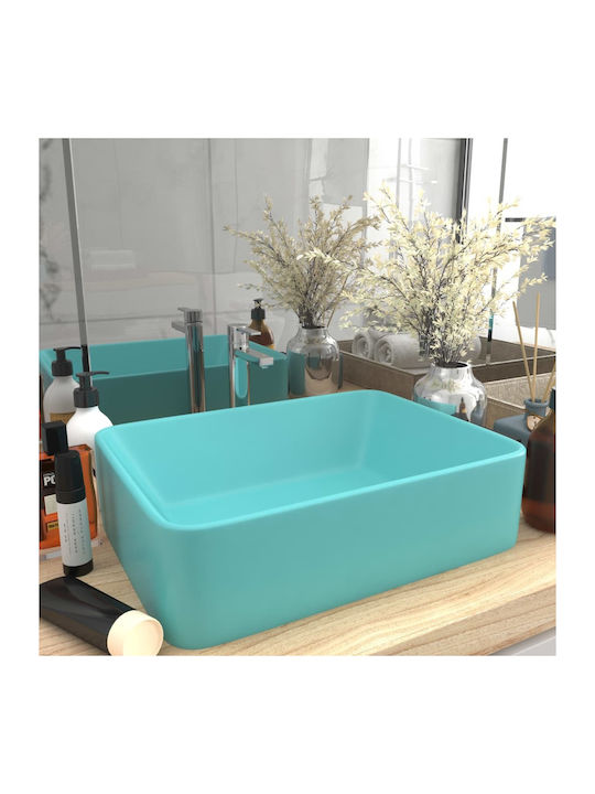 vidaXL Vessel Sink Ceramic 41x30x12cm Green