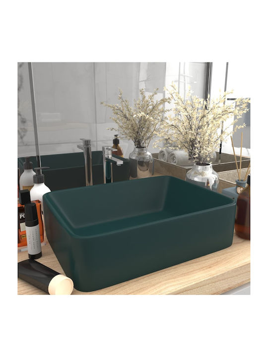 vidaXL Vessel Sink Ceramic 41x30x12cm Green