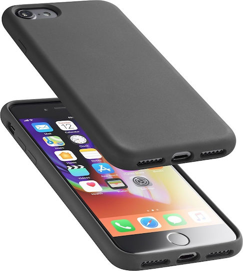 Cellular Line Sensation Umschlag Rückseite Silikon Schwarz iPhone SE 2020