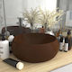 vidaXL Aufsatzwaschbecken Keramik 40x40x15cm Braun