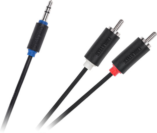 Cabletech 3.5mm Male To RCA Male Audio Cable Black 1m DM-3952-1
