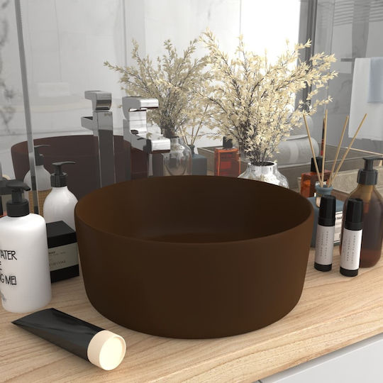 vidaXL Countertop Sink Ceramic 40x40x15cm Brown