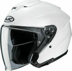 HJC i30 Jet Helmet with Sun Visor Solid Pearl White