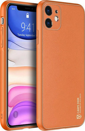 Dux Ducis Yolo Elegant Back Cover Piele artificială Portocaliu (iPhone 12 mini)