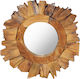 vidaXL Wall Mirror with Coffee Wooden Frame Diameter 40cm 1pcs