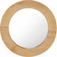 vidaXL Wall Mirror with Coffee Wooden Frame Diameter 40cm 1pcs