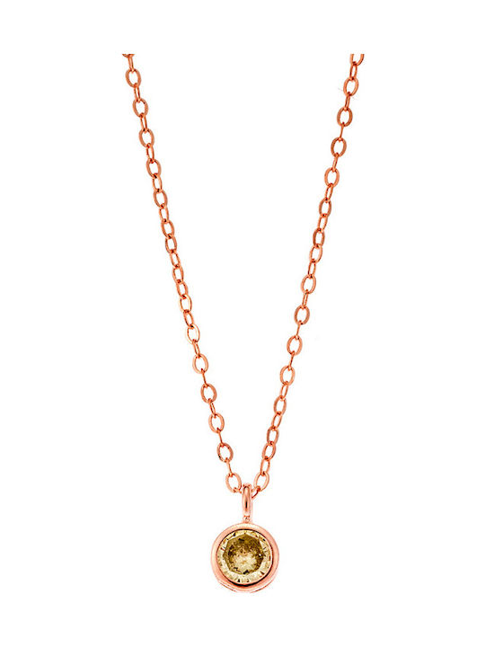 Senza Halskette aus Vergoldet Silber mit Zirkonia