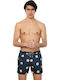 John Frank Kiwi Men's Swimwear Shorts Navy Blue with Patterns