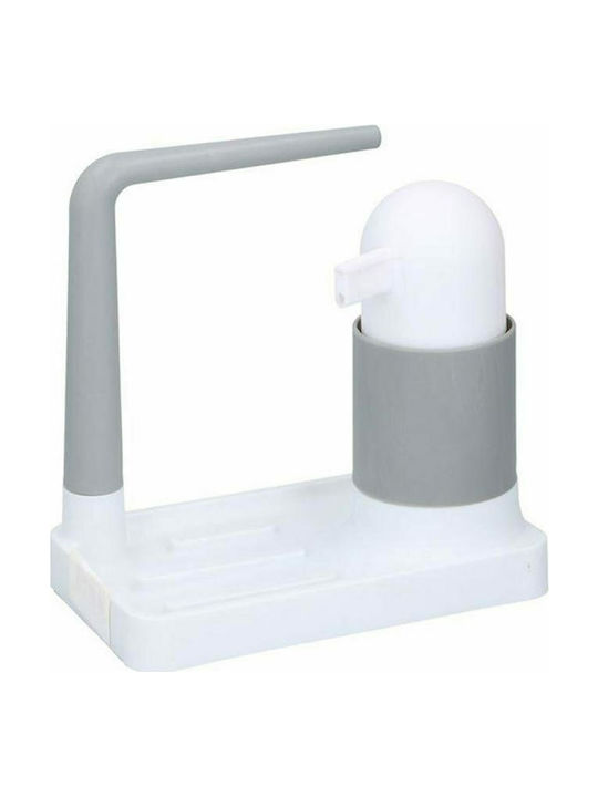 Alpina Dispenser Κουζίνας Πλαστικό με Θήκη για Σφουγγάρι Λευκό 350ml