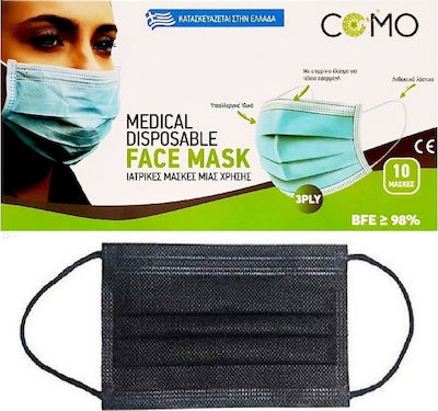 Como Disposable Surgical Mask Type II Black 50pcs