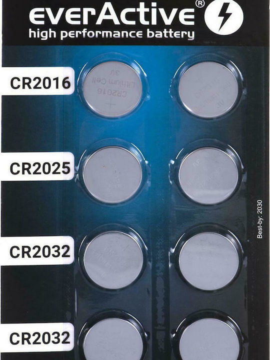 everActive Baterii Litiu pentru ceasuri CR2016 / CR2025 / CR2032 3V 8buc