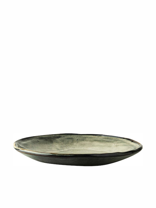 Dutch Rose Organic Plate Desert Ceramic Green w...