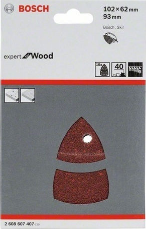 Bosch C430 Delta Sanding Sheet K40 with Holes 62x102mm Set 10pcs