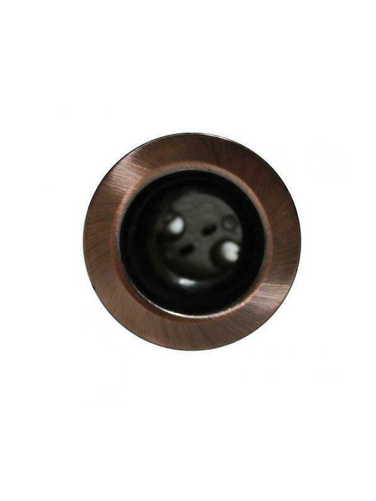 Aca Στρογγυλό Μεταλλικό Χωνευτό Σποτ με Ντουί G4 σε Χάλκινο χρώμα 3.6x3.6cm