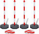 vidaXL Plastic Traffic Columns Multicolour 10 Meters Chain H90cm 4pcs