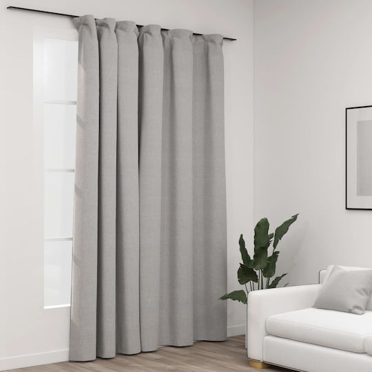 vidaXL Blackout Curtain With Pencil Pleat Gray 290x245cm