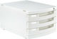 Comix Plastic Desktop Drawer 3 Positions with Lock 29.5x39.5x21cm White