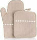 Banquet Denim Oven Mitt and Pot Holder Set Beige 2pcs