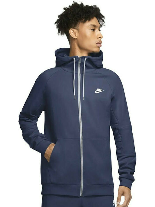 Nike Sportswear Ανδρική Φούτερ Ζακέτα με Κουκούλα και Τσέπες Navy Μπλε