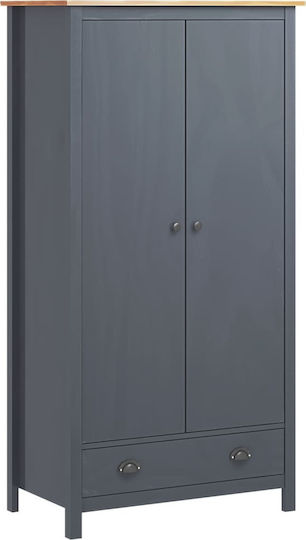 Ușă dublă Dulap de Haine Hill Gri 89x50x170cm