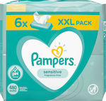 Pampers Sensitive Μωρομάντηλα χωρίς Οινόπνευμα & Άρωμα 6x80τμχ