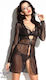 Demoniq Marcelle Dress Halat Sexy Black