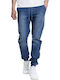 Pantaloni Jeans pentru Bărbați cu Croială Regular Albastru spălat