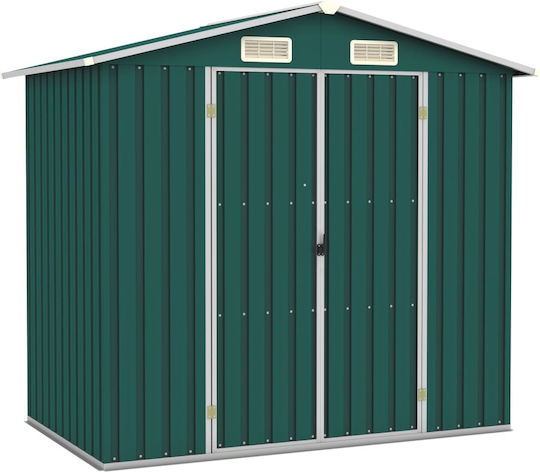 Metallic Garden Shed Galvanized Green with Air Vents M2.05xW1.29xH1.83m