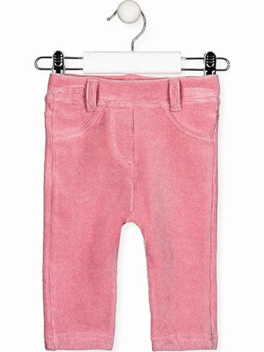 Losan Kinder Leggings Lang Rosa Βελουτέ Κολάν 0...