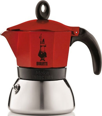 Bialetti Moka Induction Espresso-Kanne 4 Cups Rot