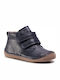 Botine Ghete Copii din Piele cu Velcro Albastru