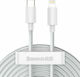 Baseus Simple Wisdom USB-C zu Lightning Kabel 20W Weiß 1.5m (TZCATLZJ-02)