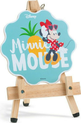 Μπομπονιέρα Βάπτισης με Καβαλέτο Minnie Tropical από Ξύλο για Κορίτσι