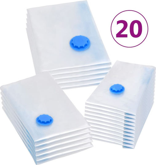 vidaXL Plastic Air-Tight Vacuum Clothes Storage Bag 120cm 20 Pieces