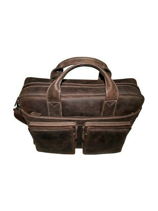 Fetiche Leather Leather Men's Briefcase Brown