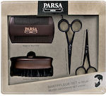 Parsa Σετ Περιποίησης για Γένια Men Beard Grooming με Ξύλινη Βούρτσα, Ξύλινη Χτένα, Ψαλίδι & Ψαλίδι Μύτης