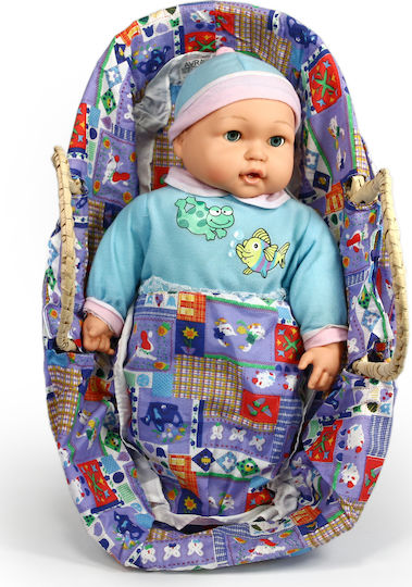 Avra Toys Baby-Puppen-Set Baby in einem Korb, das spricht