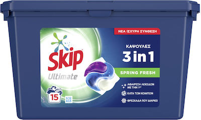 Skip 3in1 Ultimate Απορρυπαντικό Ρούχων Spring Fresh 15 Μεζούρες
