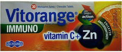 Uni-Pharma Vitorange Immuno Vitamin C + Zn Vitamină pentru Energie & Imunitate Portocaliu 30 tablete masticabile