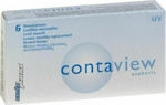 Contopharma ContaView Aspheric Uv 6 Μηνιαίοι Φακοί Επαφής Υδρογέλης με UV Προστασία