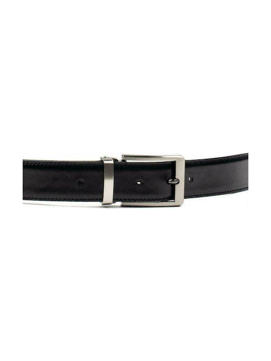 Men's Leather Belt CHARLES FRANK BELT 40177 SIERRA BLACK BLACK BLACK