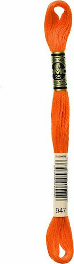 DMC Thread Embroidery Mouliné 117 Cotton in Orange color 8m